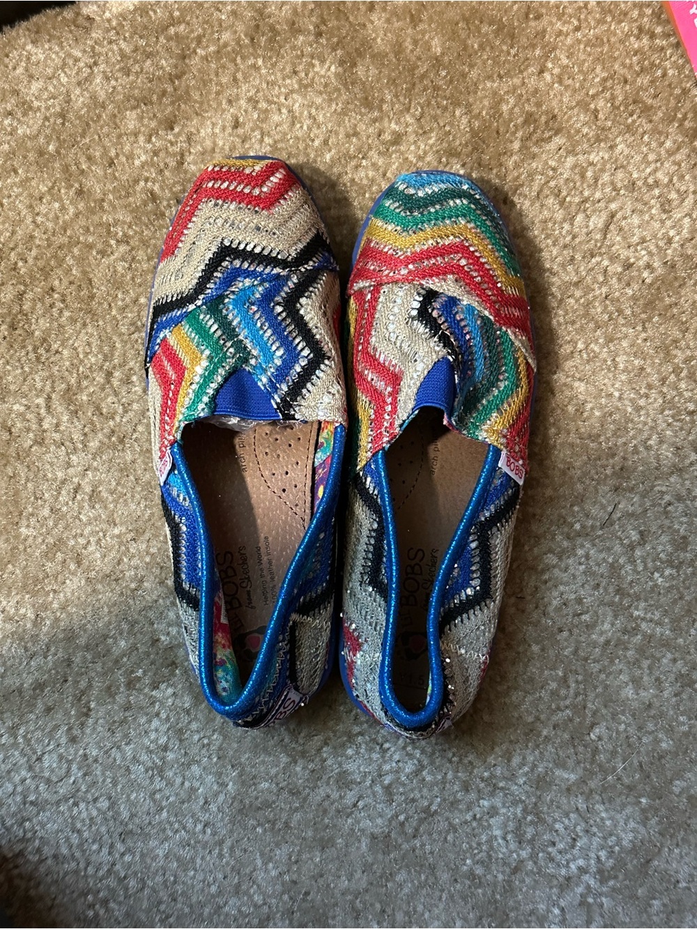 BOBS from Skechers Multicolor Zigzag Slip-On Sneakers
